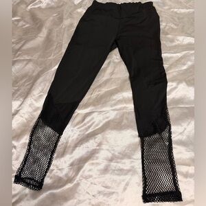 Black Mesh Detail Women's Leggings